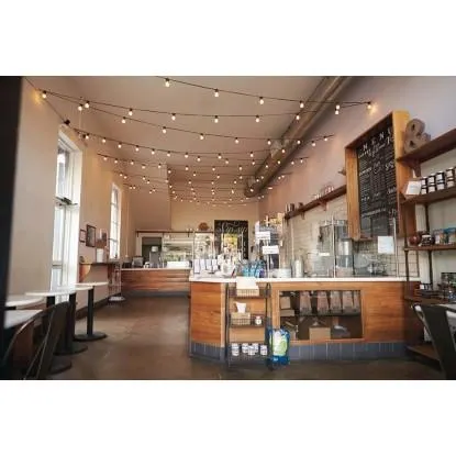 Catena luminosa 10 portalampade attacco E27 IP44 10 m nero