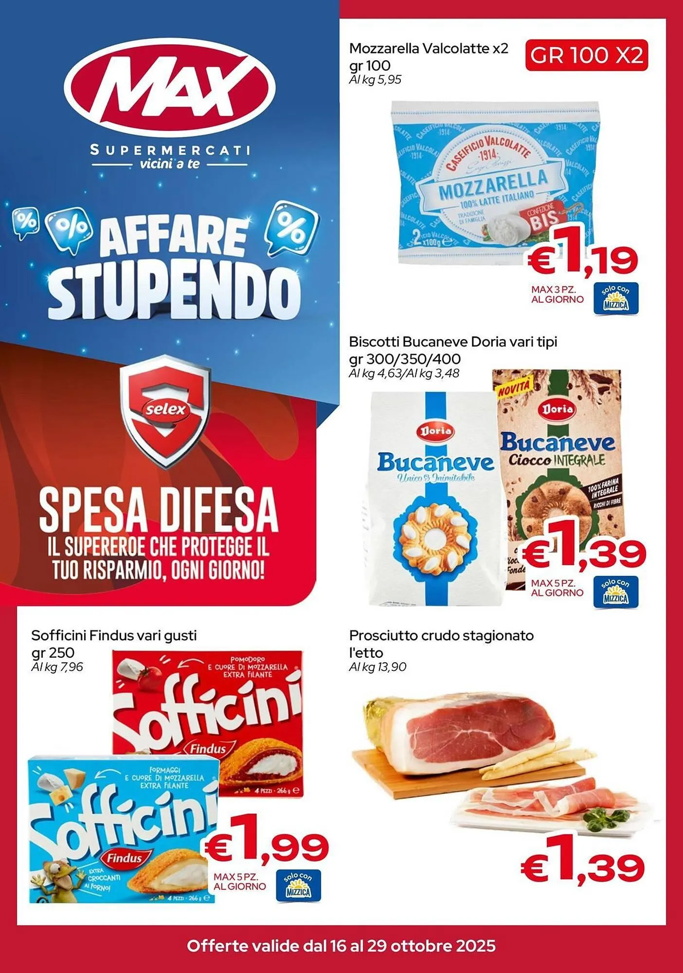 Volantino MAX Supermercati da 16 ottobre a 29 ottobre di 2025 - Pagina del volantino 1