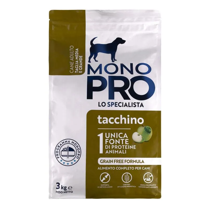 Monopro Dog Adult Medium&Large Grain Free Tacchino 3 kg 000125727