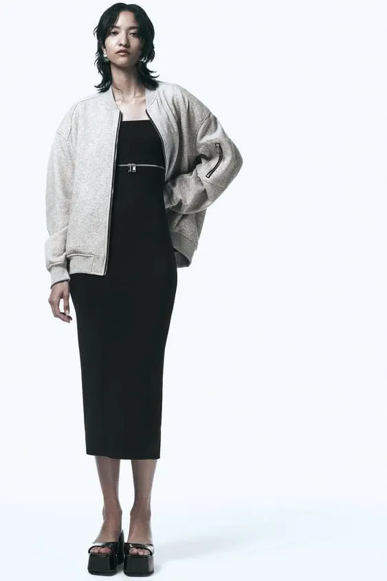 BOMBER IN FELPA CON CERNIERE