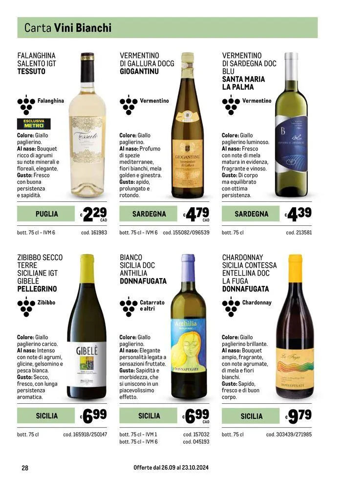 Carta vini autunno da 26 settembre a 23 ottobre di 2024 - Pagina del volantino 28