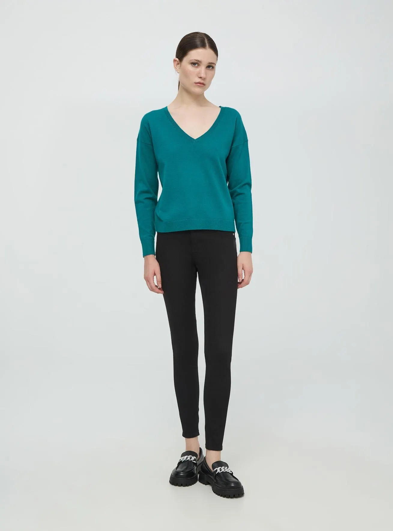 Pantaloni skinny a vita alta Nero