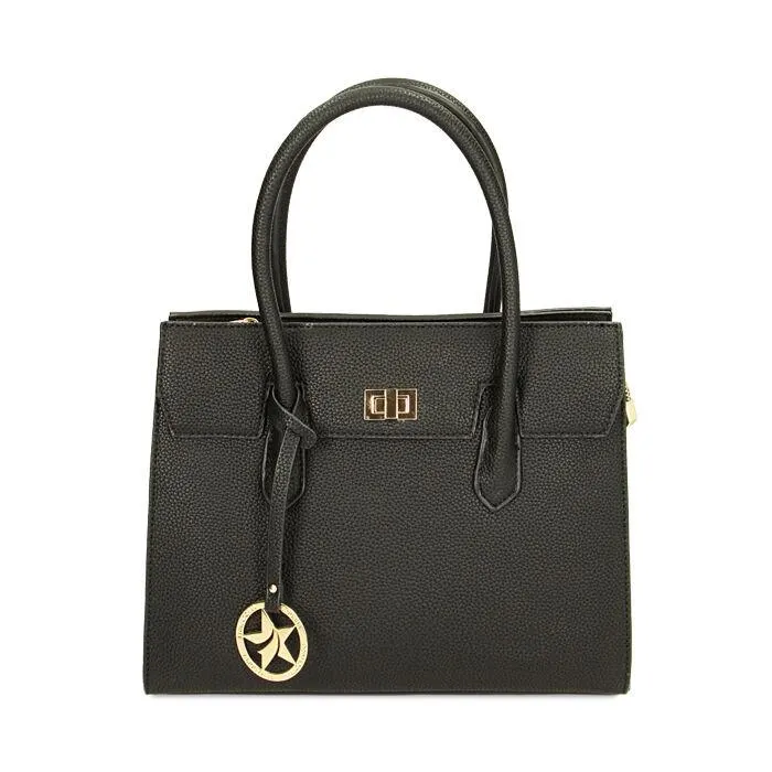 Borsa a mano nera quadrata