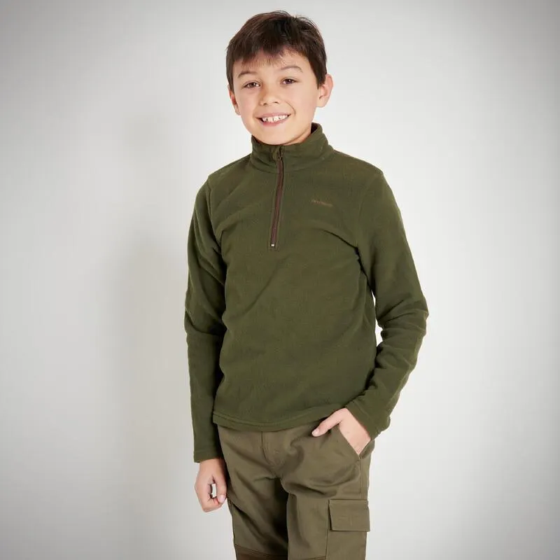 Pile caccia bambino 100 semizip verde