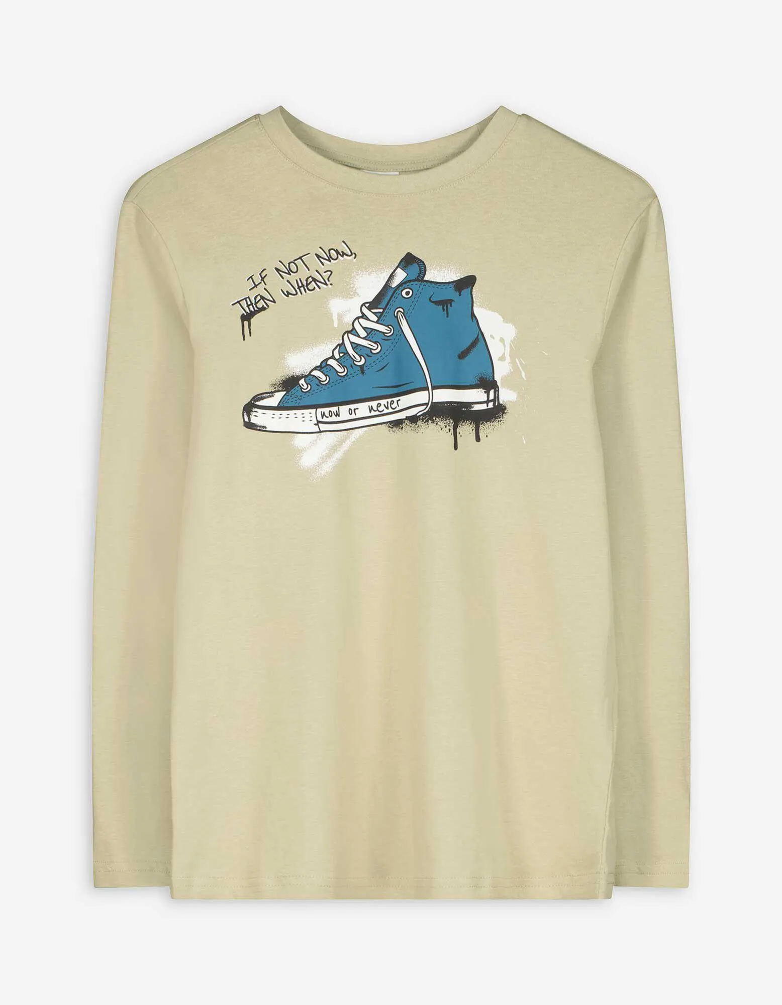 Maglia a manica lunga - Stampa frontale - beige