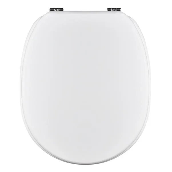 Copriwater garda in mdf verniciato bianco con cerniere in metallo cromato