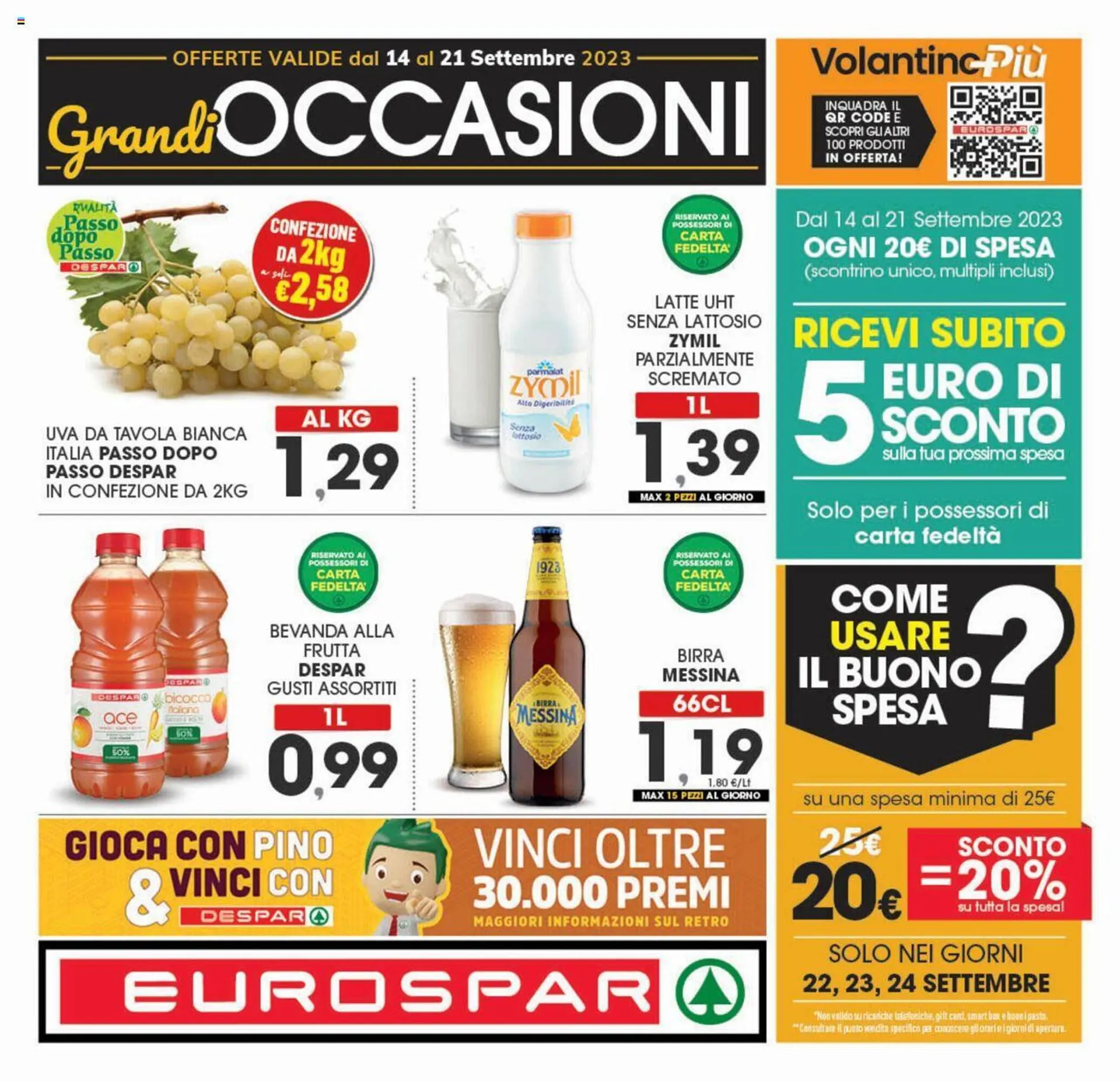 Volantino Eurospar da 14 settembre a 21 settembre di 2023 - Pagina del volantino 1