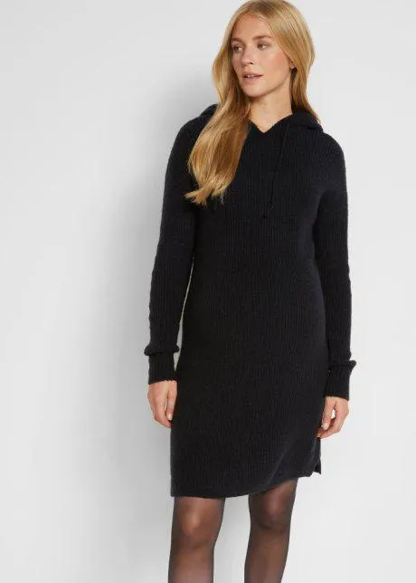 Abito in maglia prémaman con cappuccio