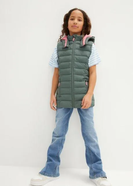 Gilet trapuntato con cappuccio