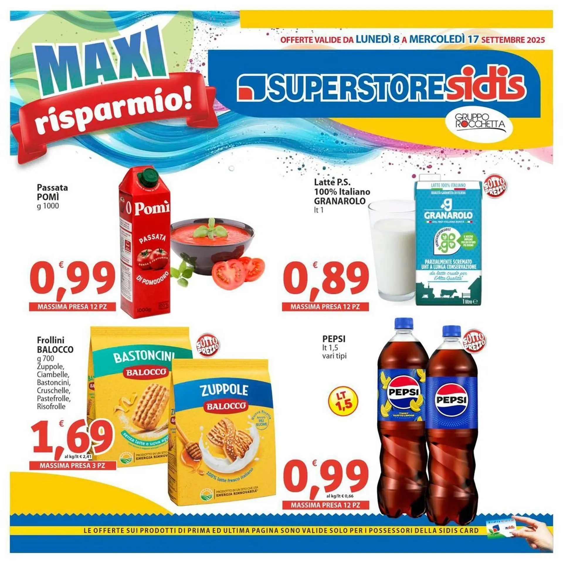 Volantino Sidis da 9 settembre a 17 settembre di 2025 - Pagina del volantino 1