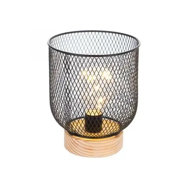 LANTERNA A LED LEGNO E METALLO