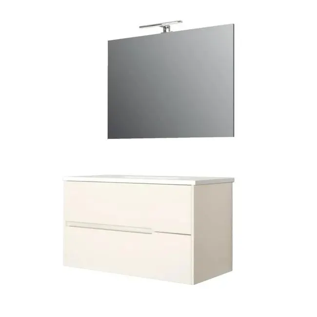 Mobile sottolavabo e lavabo con illuminazione Moresco cotone