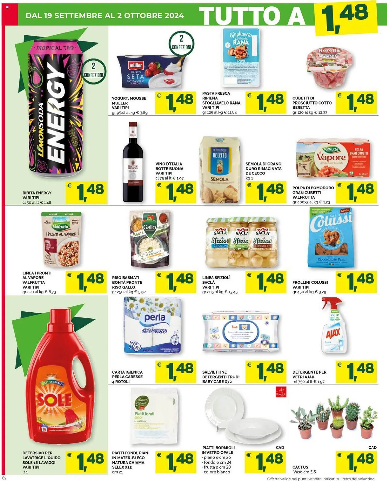 Volantino Mercatò Extra da 19 settembre a 2 ottobre di 2024 - Pagina del volantino 6