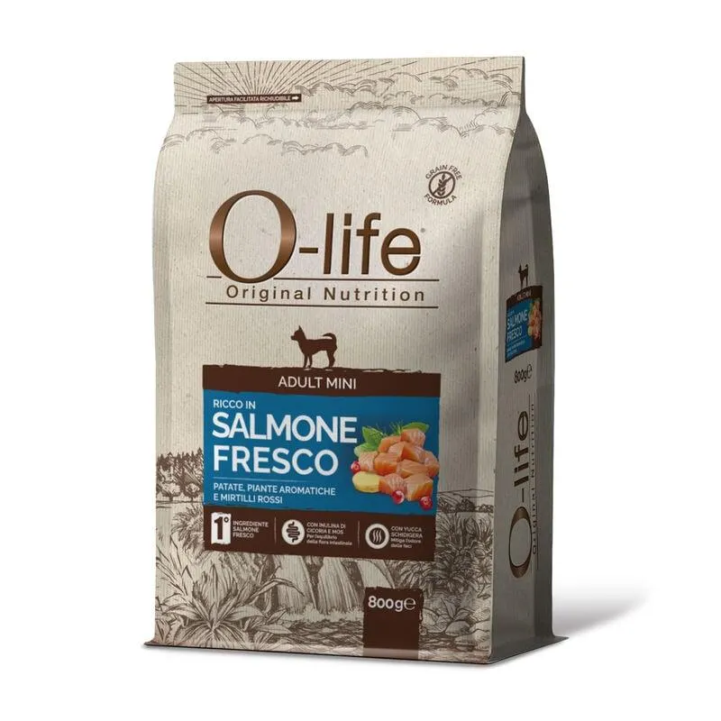 O-life Dog Adult Mini con Salmone Fresco 800 gr
