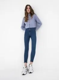 Jeggings scuri a vita alta Blu denim scuro