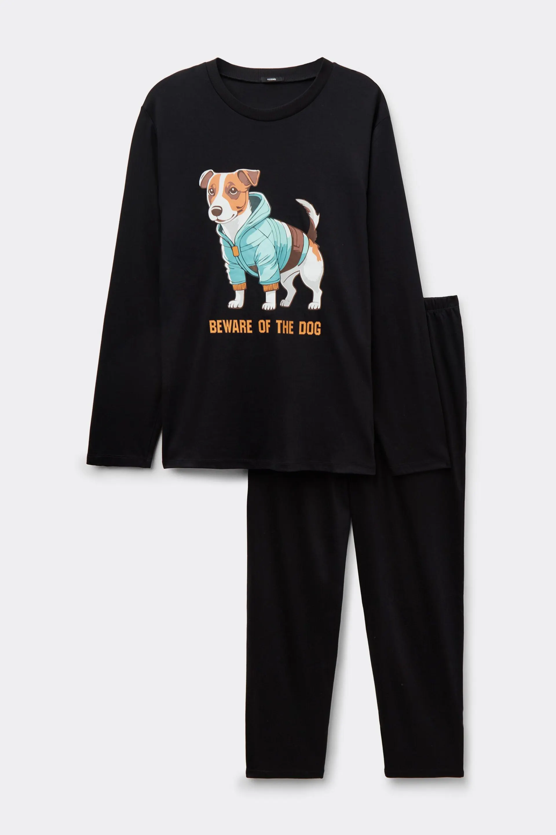 Pigiama Lungo Cotone Stampa Jack Russel