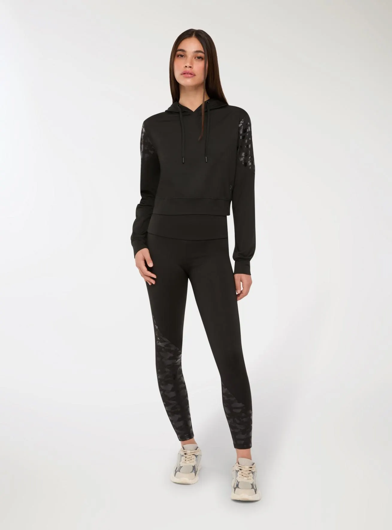 Fepa sportiva con inserti a fantasia luccicante Nero