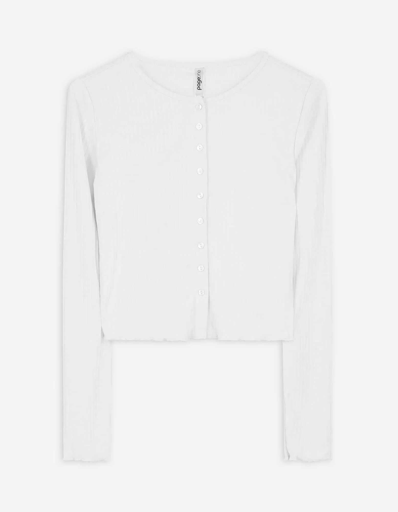 Maglia a manica lunga - A coste - bianco