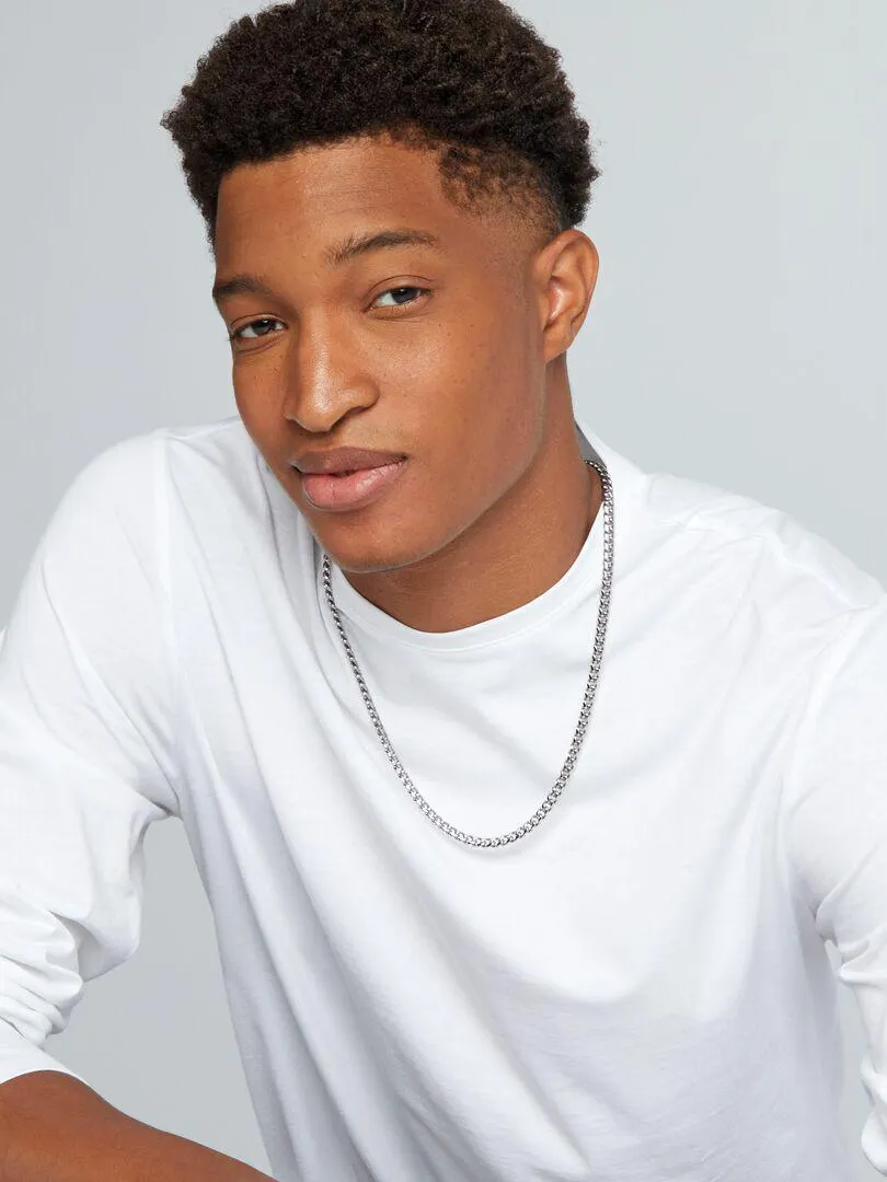 T-shirt a maniche corte in jersey +190 cm - bianco