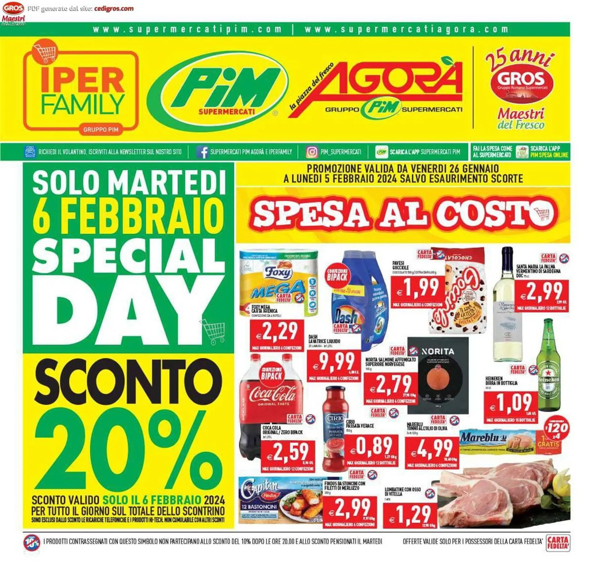 Volantino Pim Supermercati da 26 gennaio a 5 febbraio di 2024 - Pagina del volantino 1