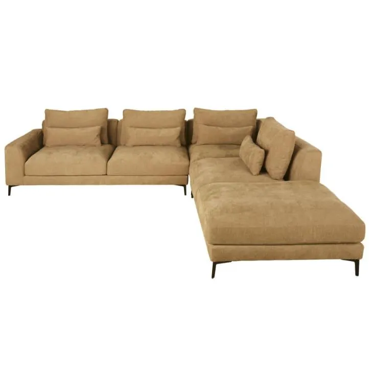 Divano angolare a 6 posti ocra