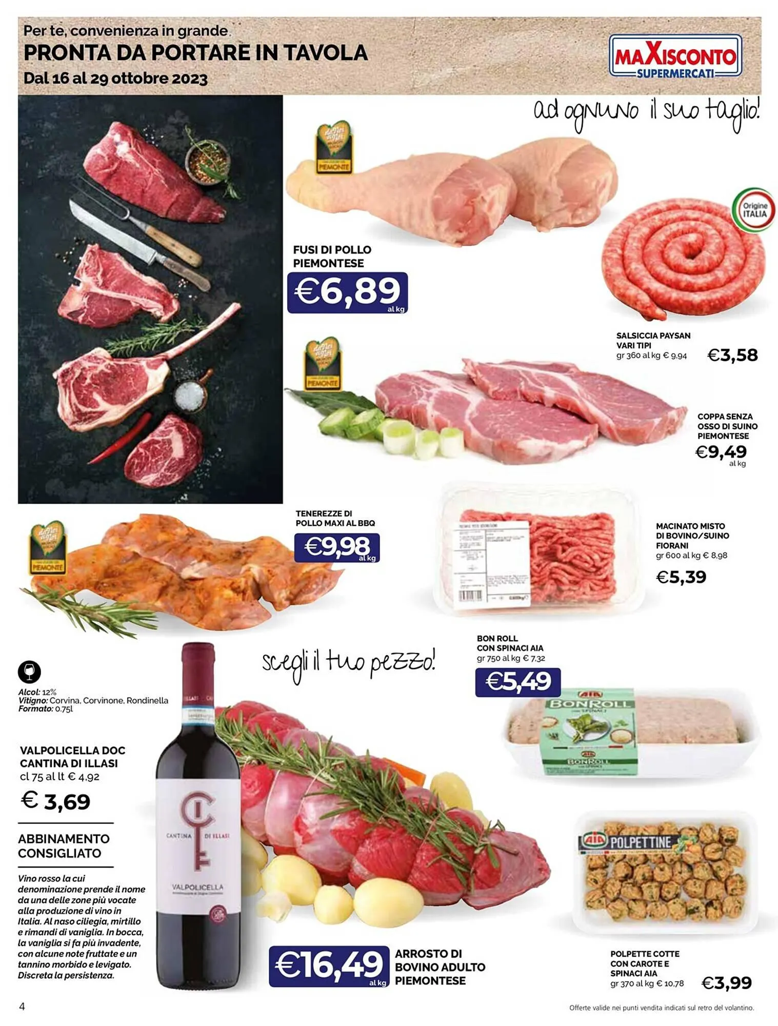 Volantino Maxisconto da 16 ottobre a 29 ottobre di 2023 - Pagina del volantino 4