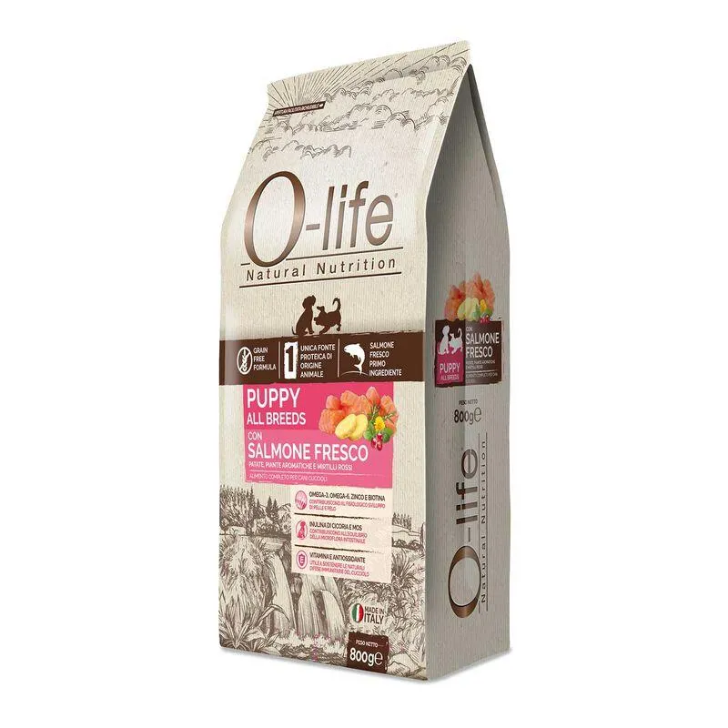 O-life Dog Puppy All Breeds con Salmone Fresco 800 gr