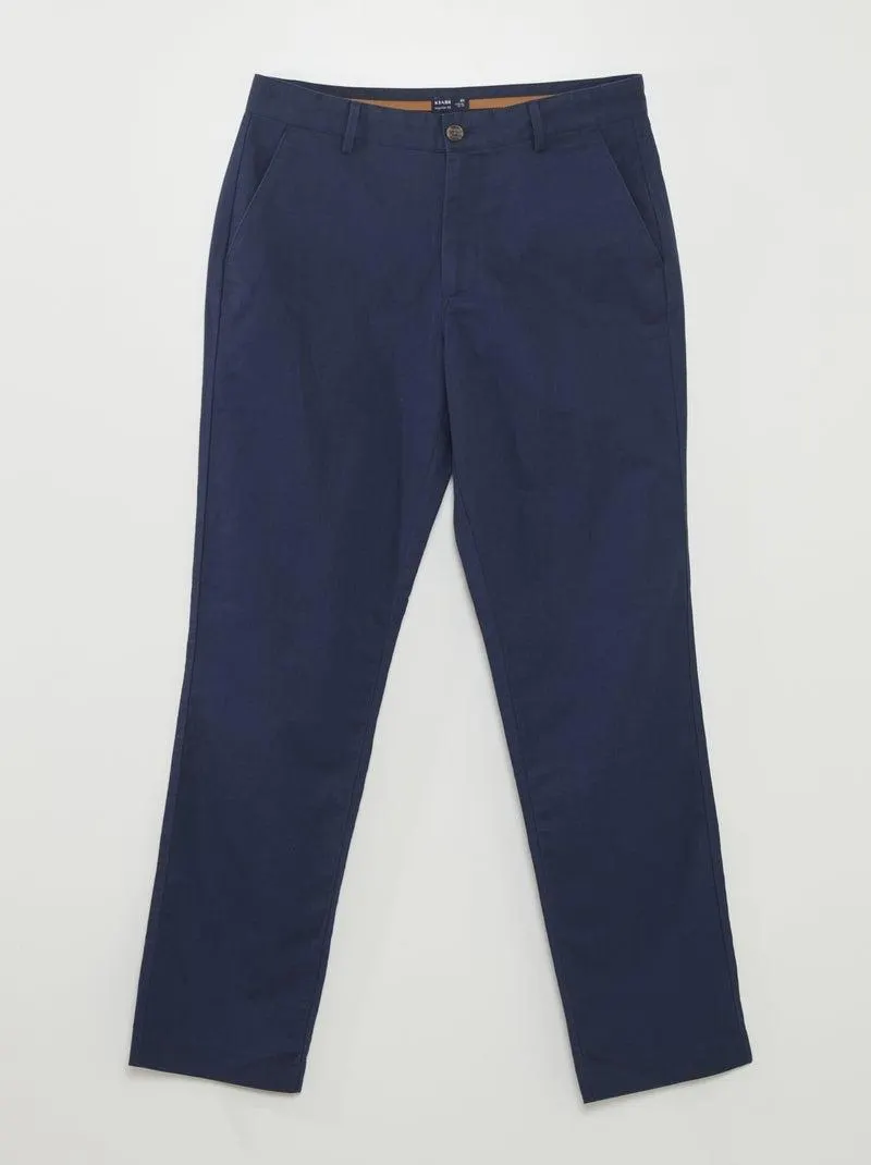 Pantaloni chino dritti - NERO