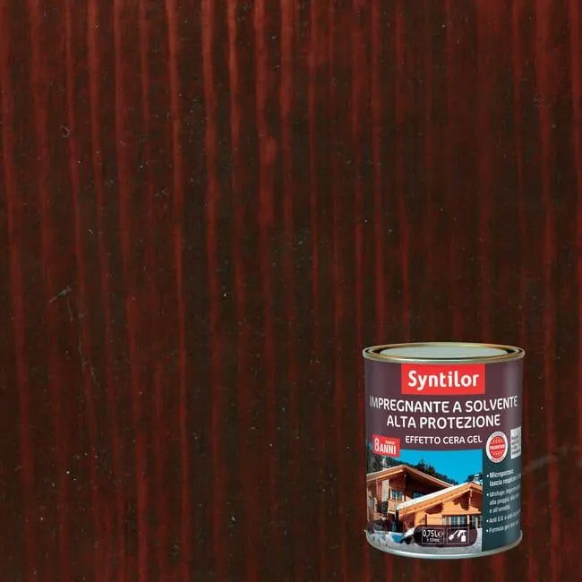 Impregnante per legno da esterno a con solvente SYNTILOR Alta Protezione noce scuro opaco 2.5 lt, 8 anni di protezione.
