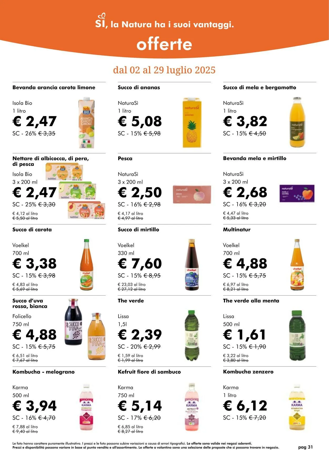 Natura Sì Volantino attuale da 1 luglio a 31 luglio di 2025 - Pagina del volantino 31