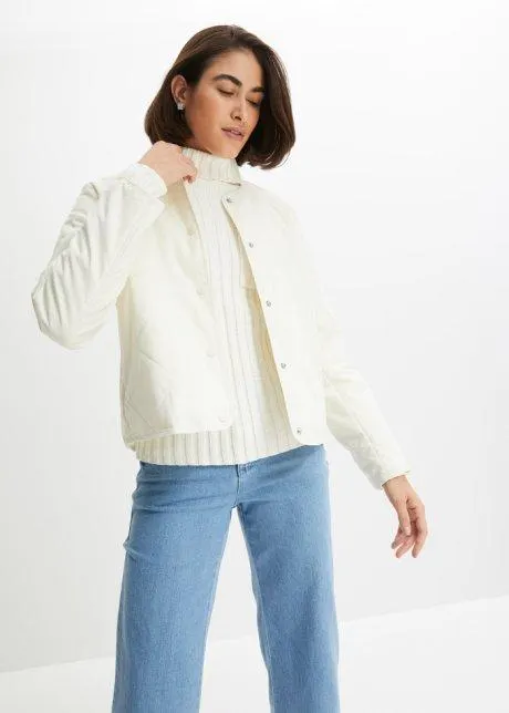 Giacca trapuntata cropped senza colletto