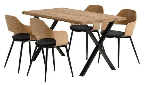 ROSKILDE Tavolo L140 rovere natur. + 4 HVIDOVRE Sedie rovere