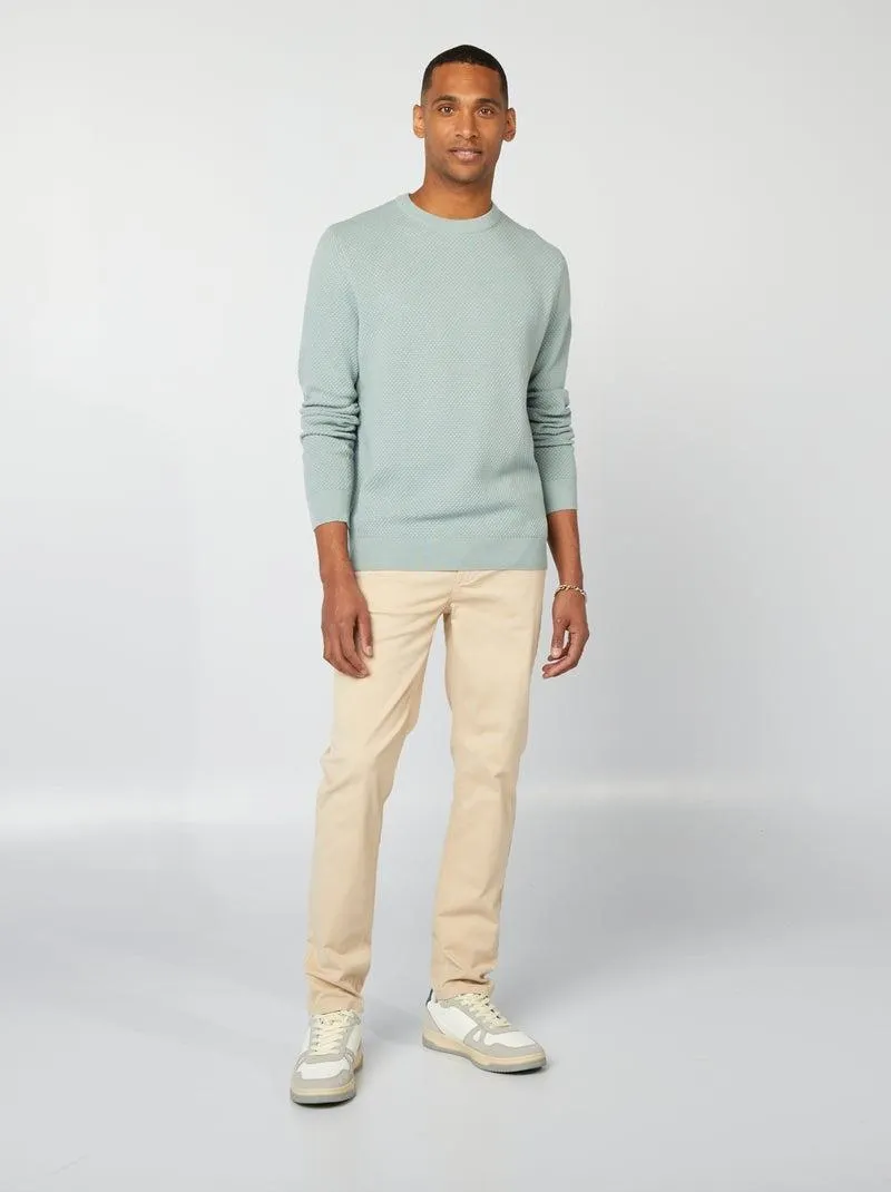 Pantaloni chino slim - BEIGE