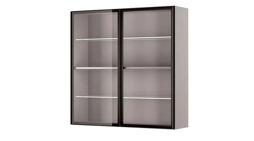 Gilda pensile grigio chiaro 2 ante vetro fumè