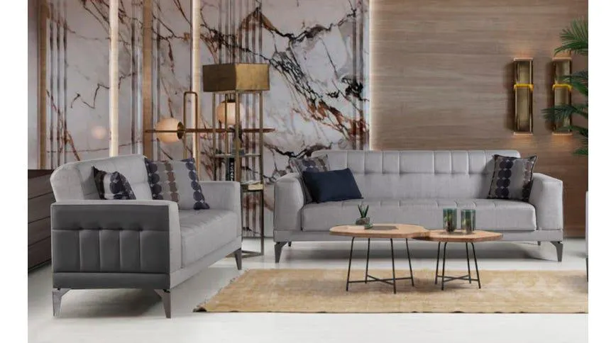 Dante divano letto 2 posti in tessuto grigio