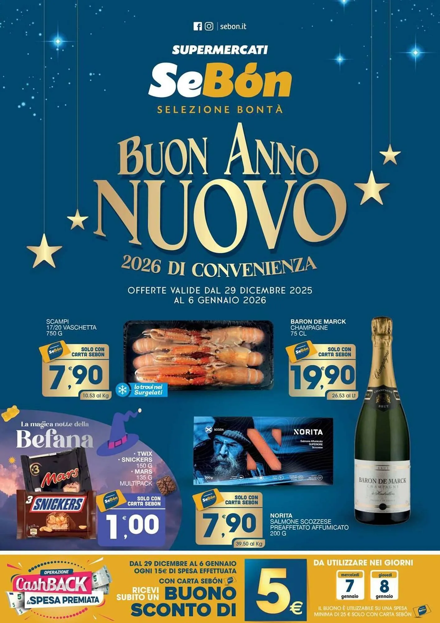 Volantino SeBón Supermercati da 29 dicembre a 6 gennaio di 2026 - Pagina del volantino 1