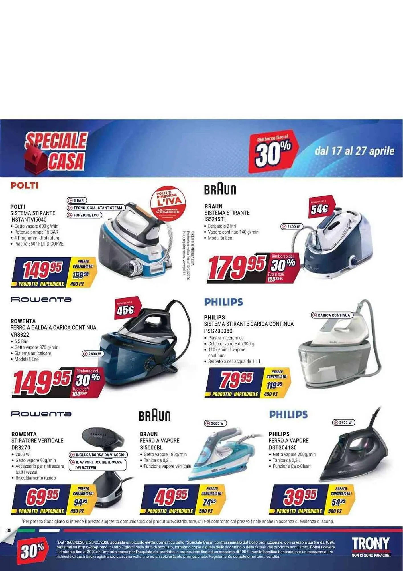 Volantino Trony da 17 aprile a 27 aprile di 2026 - Pagina del volantino 39