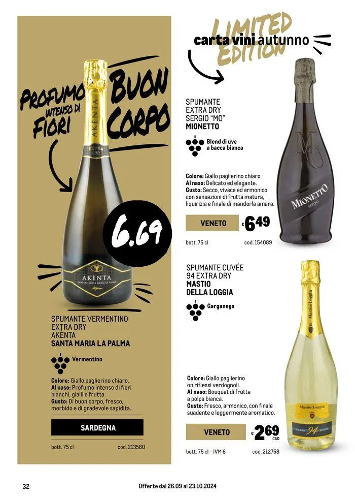 Carta vini autunno da 26 settembre a 23 ottobre di 2024 - Pagina del volantino 32