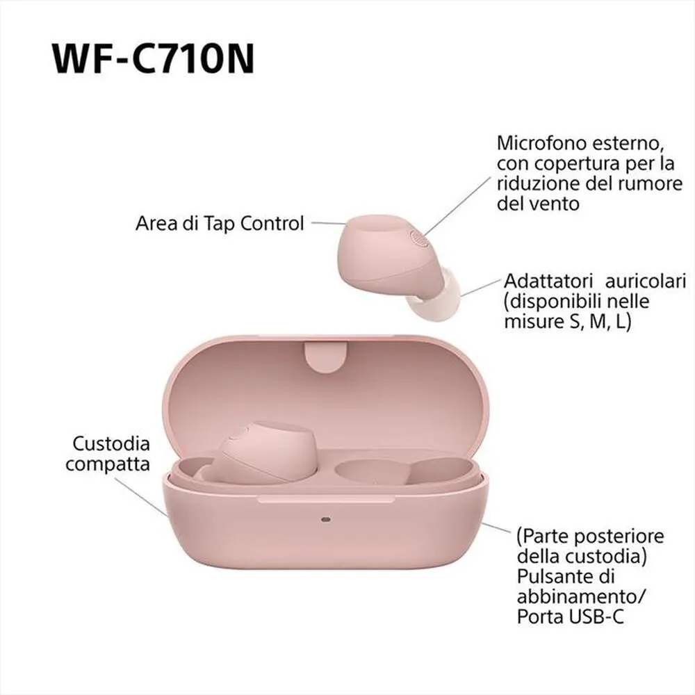 SONY - Cuffie True Wireless WFC710NP.CE7-Rosa
