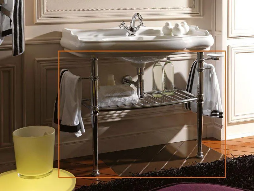 Struttura Portalavabo Retrò 100 cm Ottone Cromo