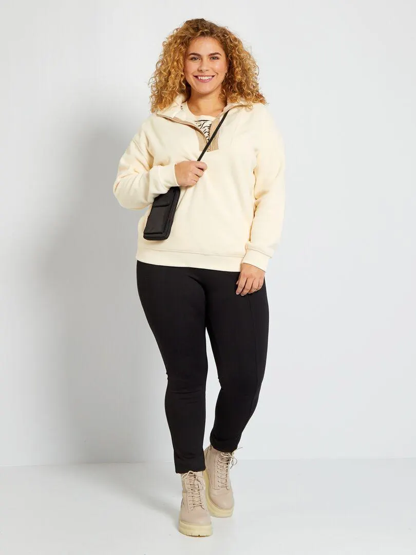 Pantaloni in maglia punto milano - Nero