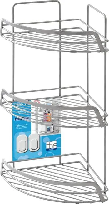 Organizer per doccia per parete Linda grigio/argento