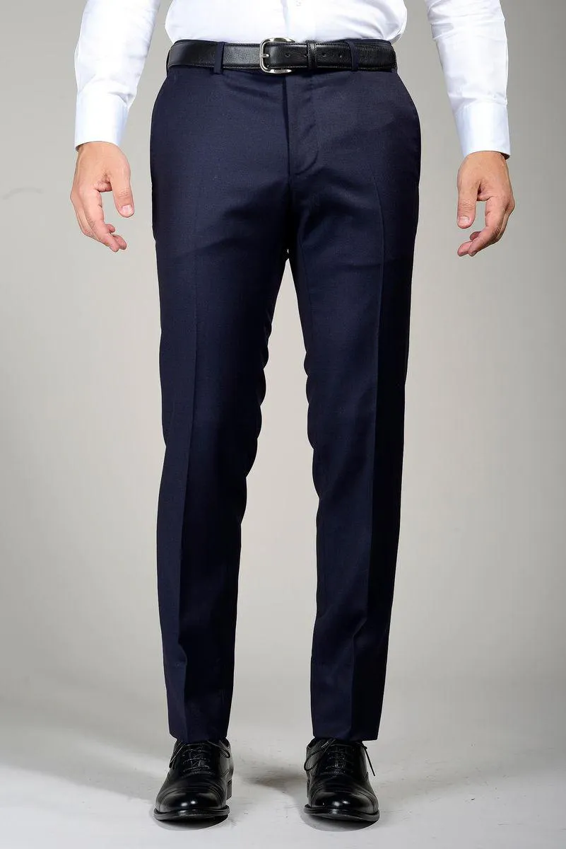 Pantalone blu sallia lana Tasmania slim