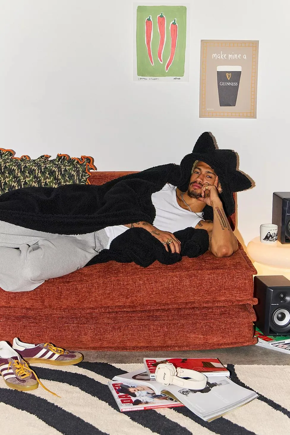 Coperta Orecchie di Gatto Nere