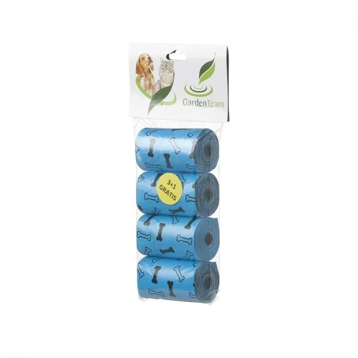 Sacchettini igienici ecologici azzurri 4 rotoli