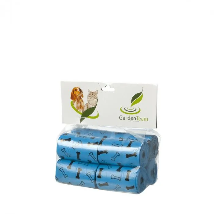Sacchettini igienici ecologici azzurri 8 rotoli