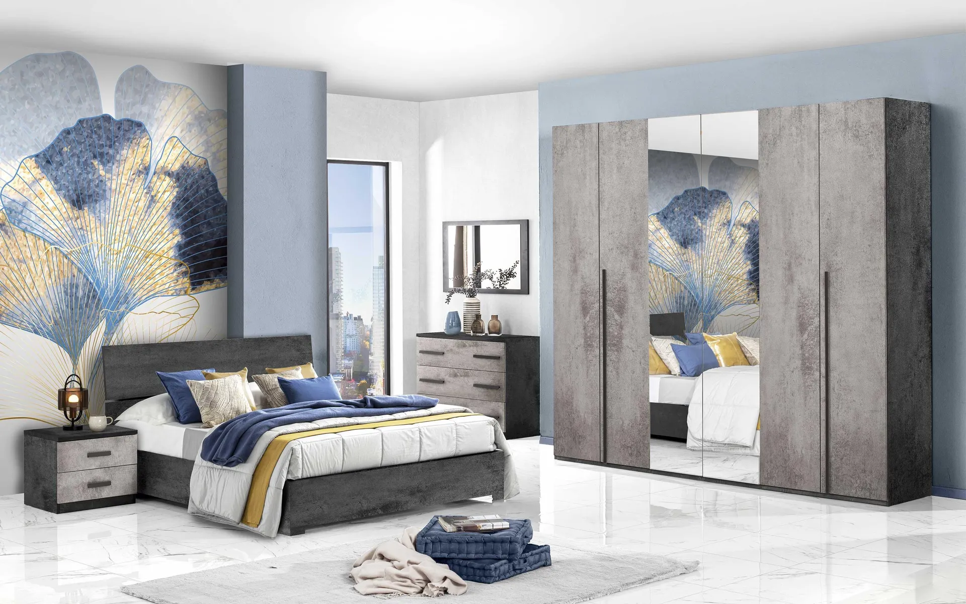 Camera completa con letto contenitore