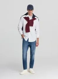 Camicia popeline stretch Bianco ottico