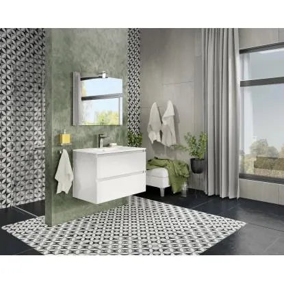 Mobile bagno base sospesa con lavabo Cube 81x113x47 cm bianco