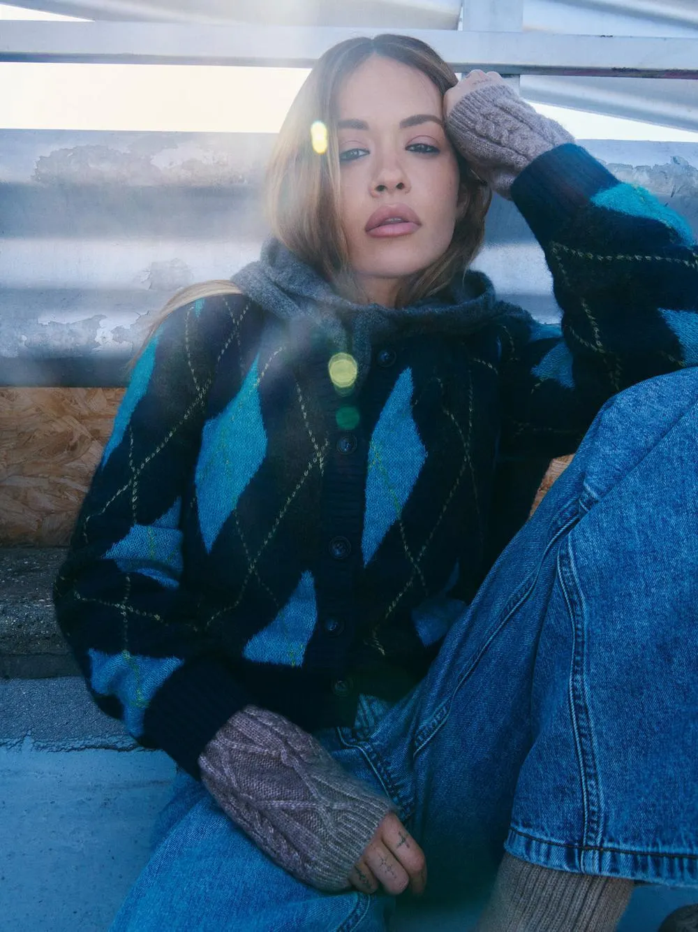 Cardigan corto a rombi Rita Ora